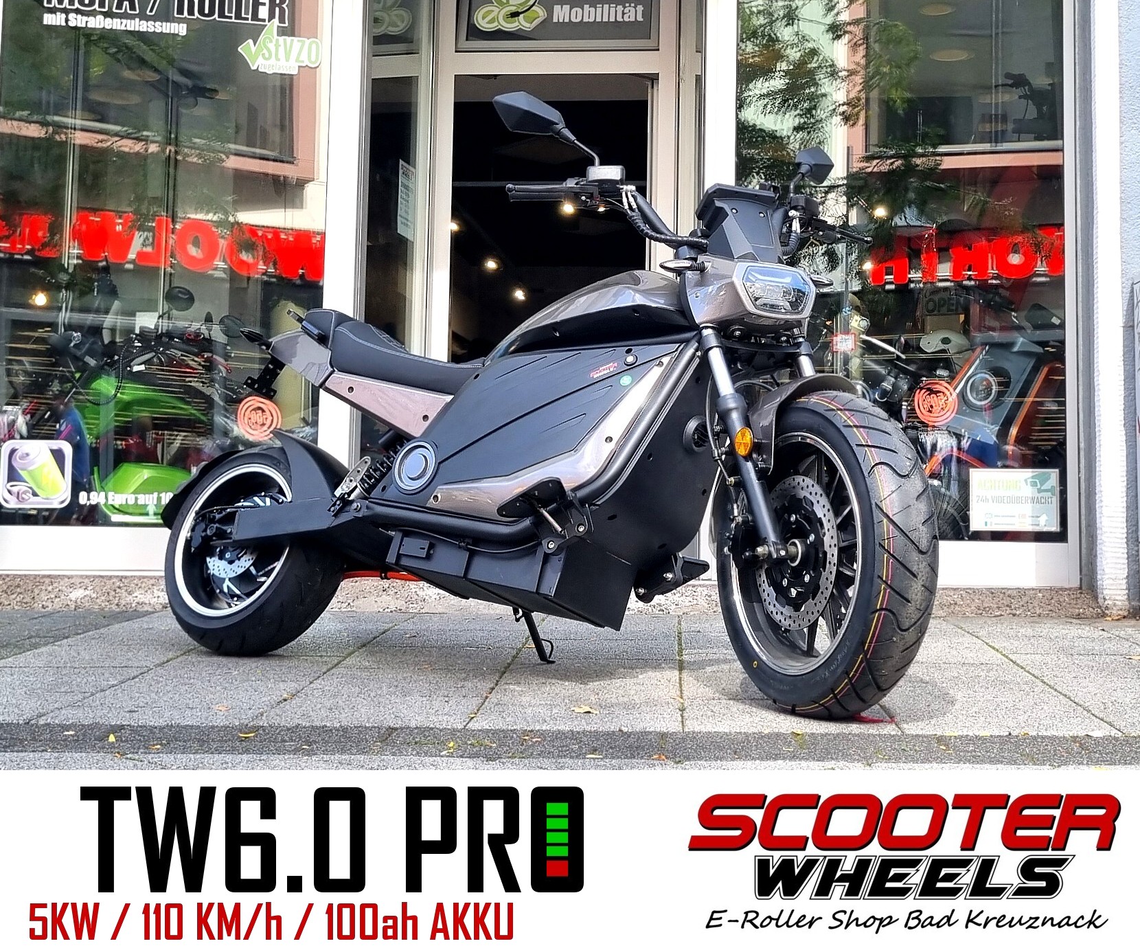 CityTwister 6.0 PRO E-Motorrad in der 125er Klasse 110km/h 5000W 100Ah Li Akku – Bild 6