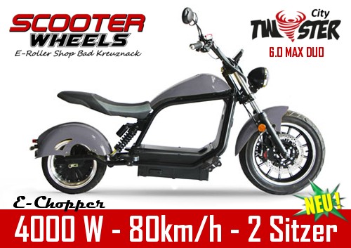 CityTwister 6.0 MAX DUO 80 km/h E-Motorrad Elektromotorrad 4000W – Bild 2