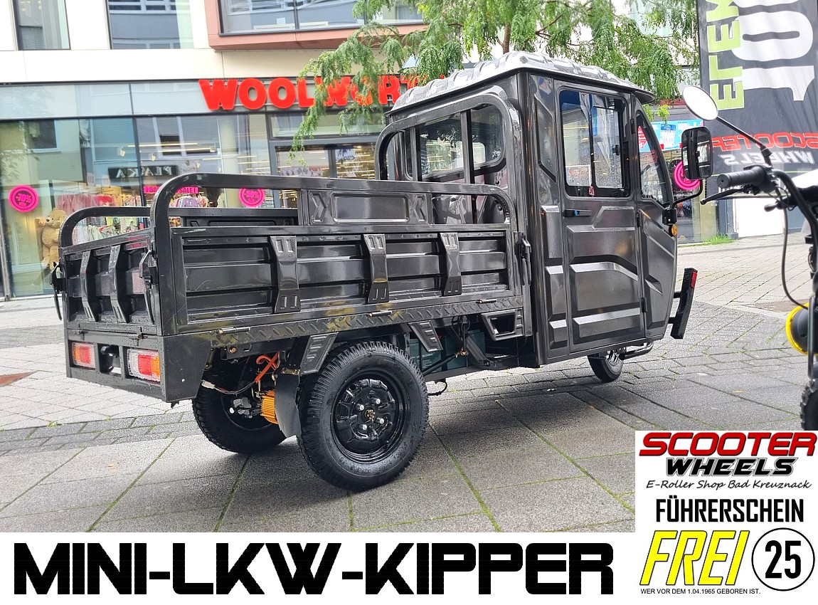 Elektro-Kipper Lastendreirad W23 mit Li-Akku 25/45 km/h E-Transportpritsche – Bild 8