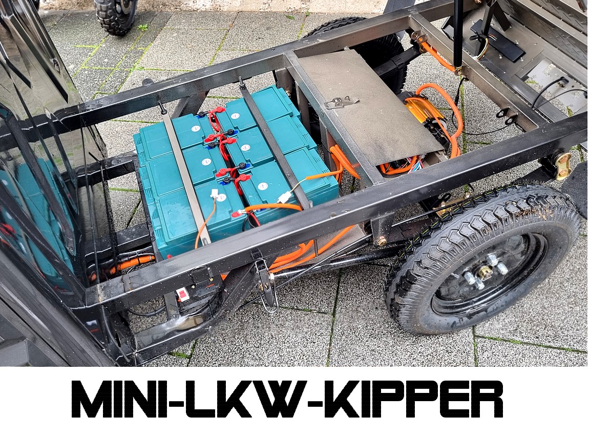 Elektro-Kipper Lastendreirad W23 mit Li-Akku 25/45 km/h E-Transportpritsche – Bild 5