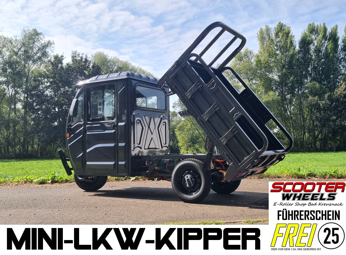 Elektro-Kipper Lastendreirad W23 mit Li-Akku 25/45 km/h E-Transportpritsche – Bild 4