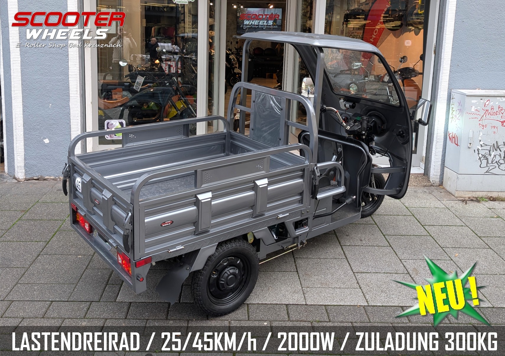 Elektro-Kipper Lastendreirad Li-Akku 25/45 km/h E-Transportpritsche – Bild 5