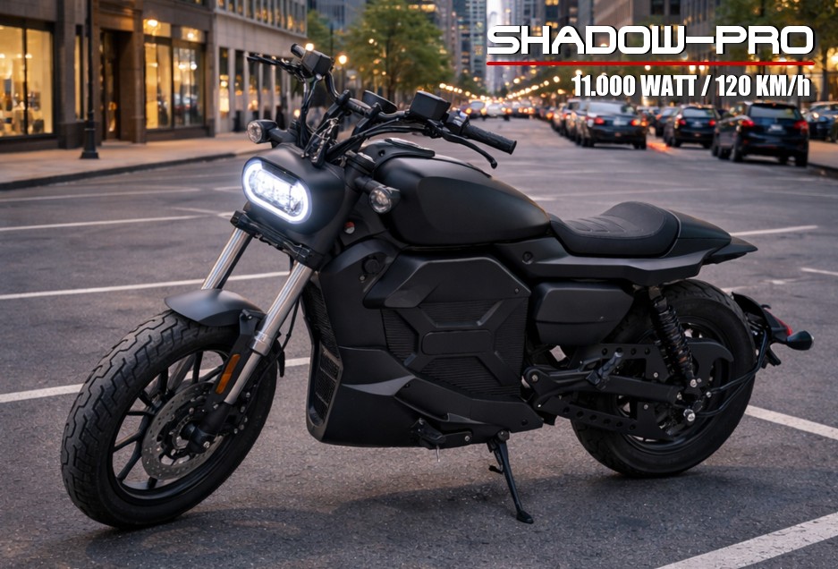 E-Motorrad Elektromotorrad CityTwister SHADOW-PRO 11000W / 72V / 117ah / 120 km/h Ladesäulen IEC Typ 2 Stecker (Kopie)